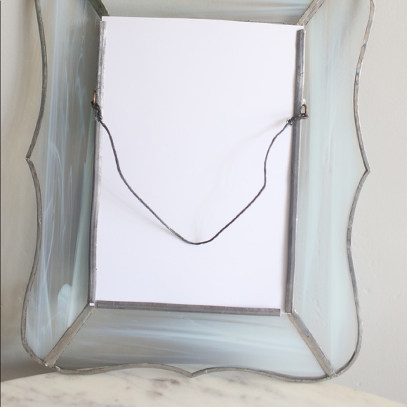 Silver, blue scalloped 5x7 picture frame - Picture 4 of 6
